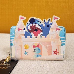 Loungefly Disney lilo and Stitch Sandcastle Beach Surprise Zip-Around Wallet NEW